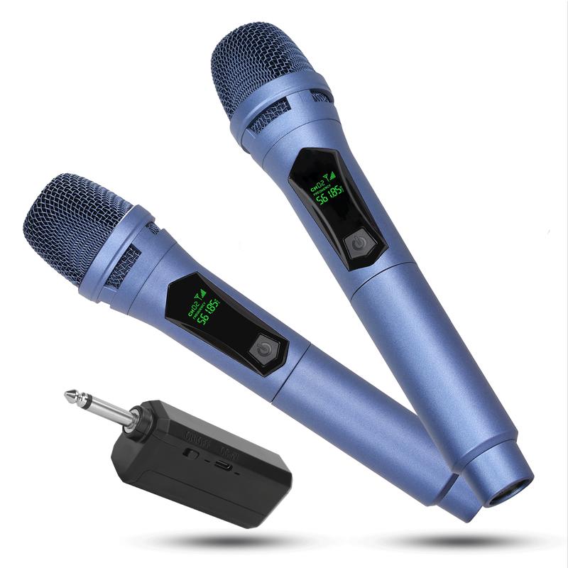 Wireless Handheld Dynamic Microphone, LED Display, Rechargeable, Anti-Interference, Compatible with Audio Mixers, Home Karaoke, Parties, Stage Performances, Wireless Mics