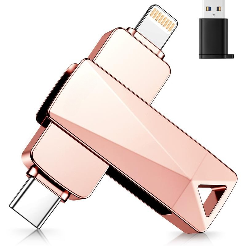Metal Body Class 10 Compact Flash Drive (1TB-512GB) - Dual USB OTG Direct Phone Flash Drive, High Transfer Speed, Plug-and-Play, No App Required for Android PC, iPhones, iPads, Tablets, File Transfer, Travel Backup