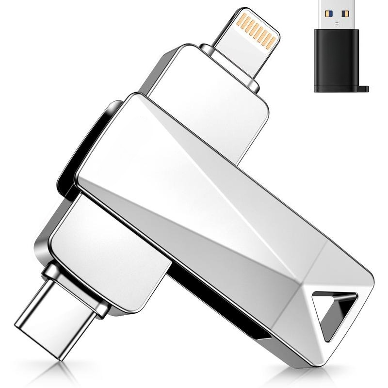 Metal Body Class 10 Compact Flash Drive (1TB-512GB) - Dual USB OTG Direct Phone Flash Drive, High Transfer Speed, Plug-and-Play, No App Required for Android PC, iPhones, iPads, Tablets, File Transfer, Travel Backup