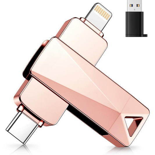 【Actual Capacity】Class 10 Portable Type-C Flash Drive (512GB-1TB) Rose Gold, USB-C Memory Stick, Plug-and-Play, No Cloud/App Needed, Cross-Device File Transfer for Android Devices, iPhone, iPad, Computers