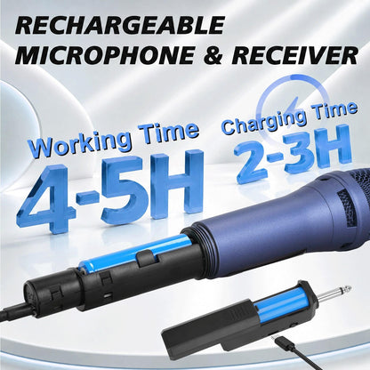 Wireless Handheld Dynamic Microphone, LED Display, Rechargeable, Anti-Interference, Compatible with Audio Mixers, Home Karaoke, Parties, Stage Performances, Wireless Mics