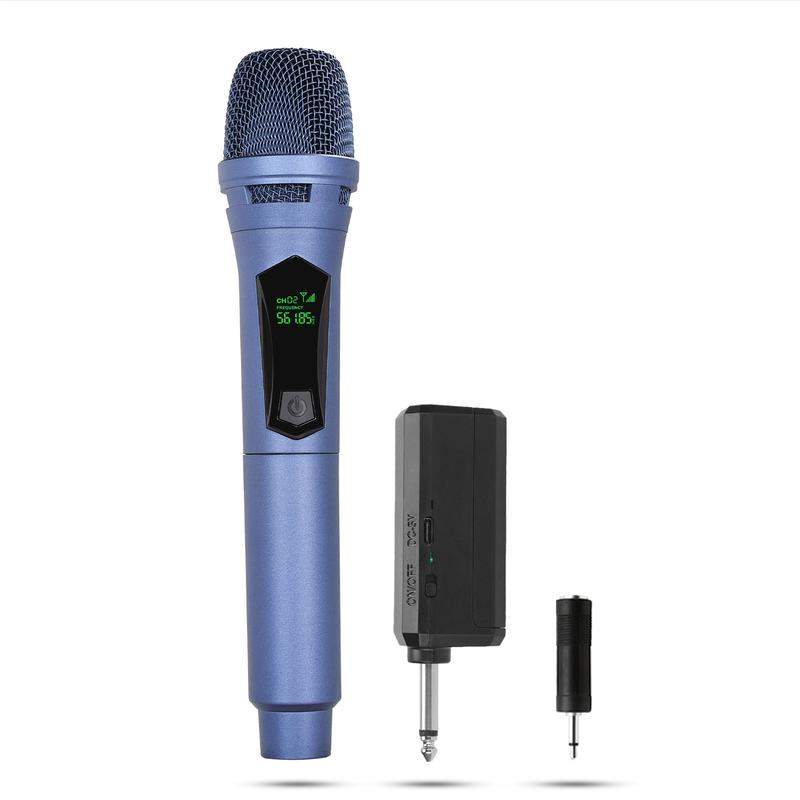 Wireless Handheld Dynamic Microphone, LED Display, Rechargeable, Anti-Interference, Compatible with Audio Mixers, Home Karaoke, Parties, Stage Performances, Wireless Mics