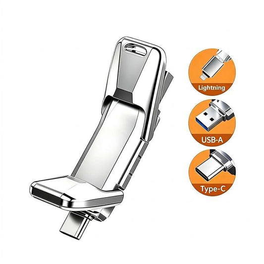 Pro-Grade 3-in-1 Titanium Body USB C Thumb Drive - USB Type-C Flash & OTG Backup for iOS/Android/PC - Tech Pro Essential