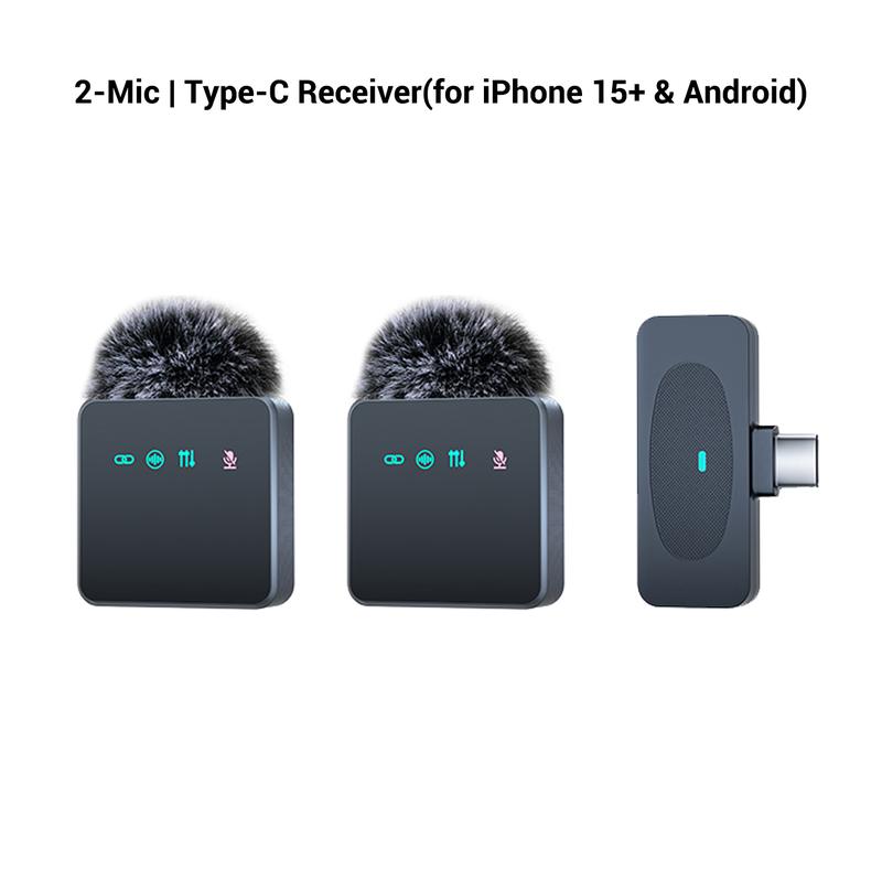 Wireless Lavalier Microphone, USB-C Rechargeable Magnetic Clip-On Lapel Mic for Video Recording, Teaching, Interviews, Podcasting and Vlogging