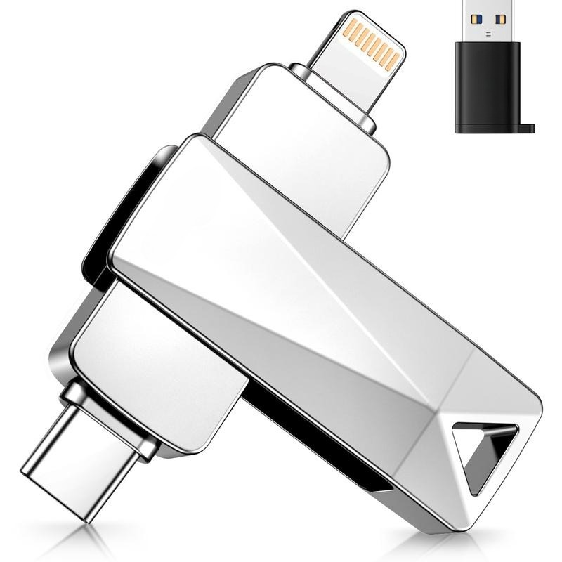 Metal Body Class 10 Compact Flash Drive (1TB-512GB) - Dual USB OTG Direct Phone Flash Drive, High Transfer Speed, Plug-and-Play, No App Required for Android PC, iPhones, iPads, Tablets, File Transfer, Travel Backup